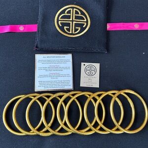 BuDhaGirl Gold Circular Bangles - set of 9